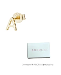Adornia Fine 14k Gold Vermeil .925 Sterling Silver Single Initial Stud Earring