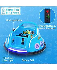 Akiudex 12V Bumper Car Ride On Toy with Music Lights and Remote Control