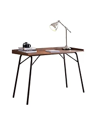Kings Brand Furniture Charlier Wood Home Office Computer/Writing Desk, Walnut