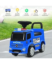 Mercedes Benz Kids Ride-On Push Licensed Police Car - Blue