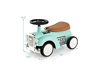 Kids Sit-to-Stand Vehicle with Working Steering Wheel and Under-Seat Storage - Green
