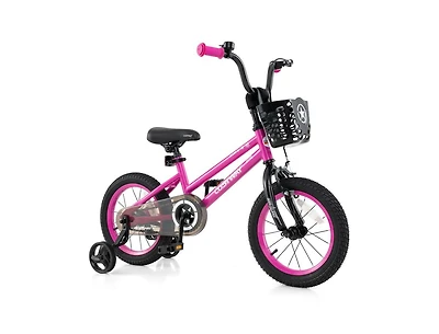 14 Inch Kids Adjustable Bike with Front Basket for Ages 4-5
