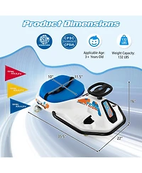 24V Electric Drifting Go-Kart for Kids with 360 Spin and Wireless Connection - Navy