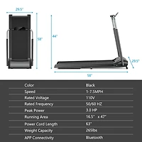 Compact Folding Treadmill with Touch Screen and App Control