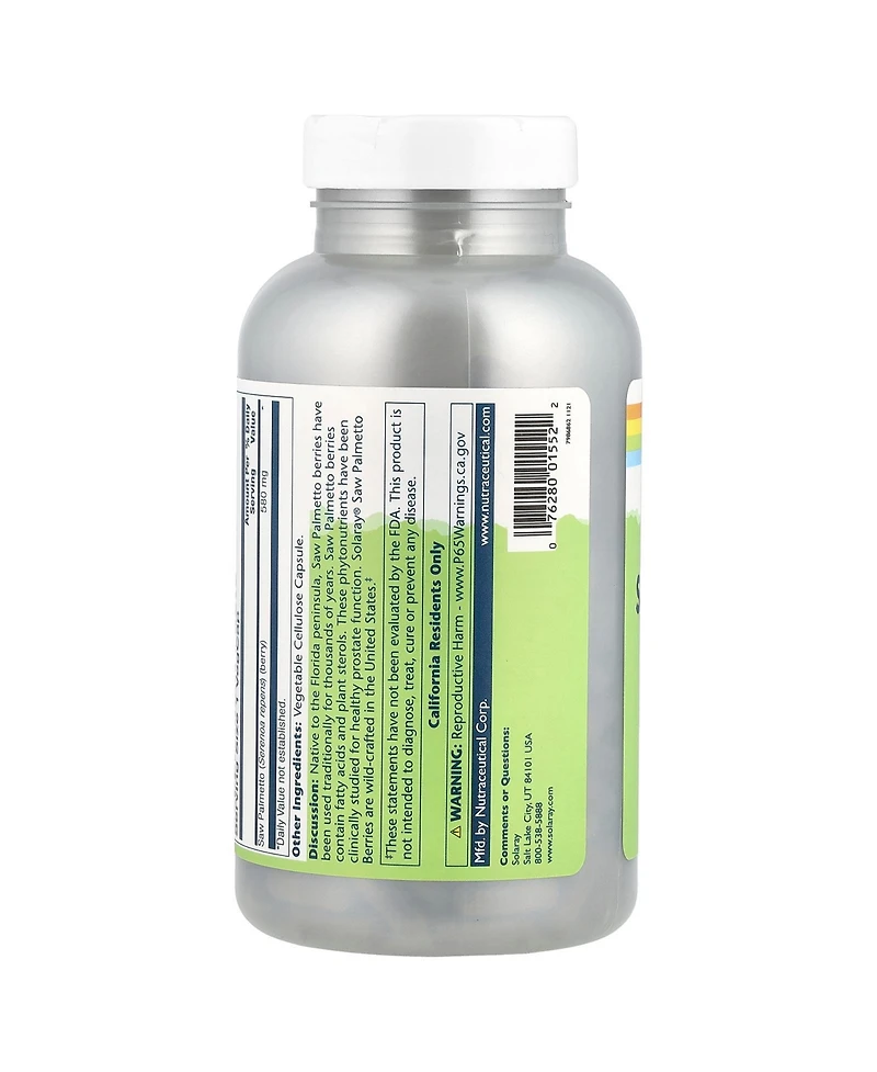 Solaray Saw Palmetto 580 mg - 360 VegCaps
