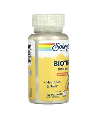 Solaray High Potency Biotin 1000 mcg | Natural Orange Juice Flavor | Healthy Hair, Skin &