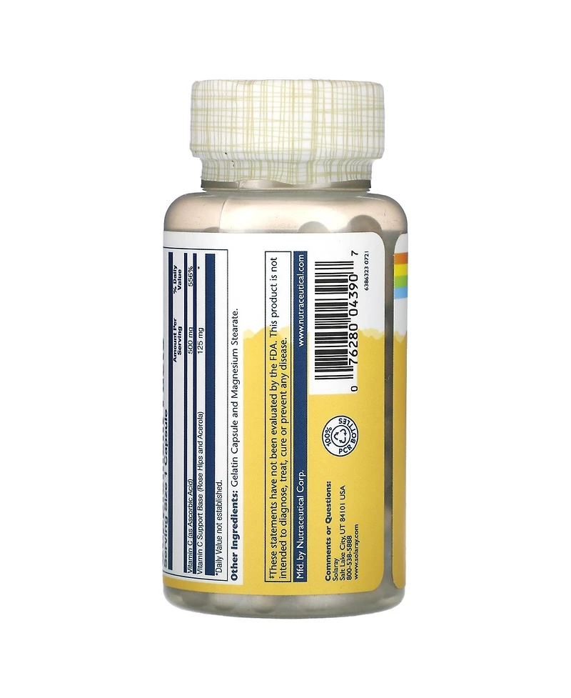 Solaray Vitamin C with Rose Hips & Acerola 500 mg