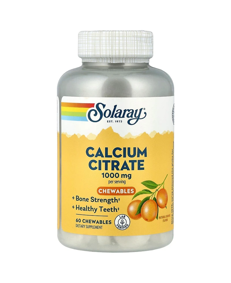 Solaray Calcium Citrate Chewables Natural Orange - 60 Chewables