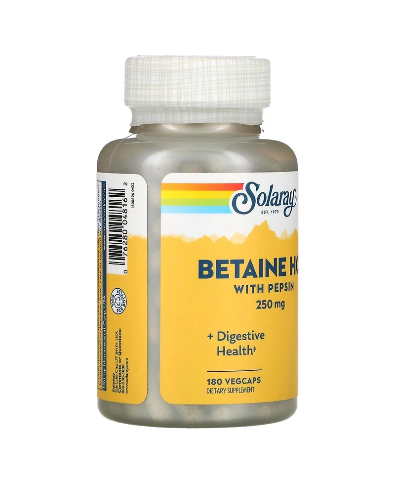 Solaray Betaine Hcl with Pepsin 250 mg