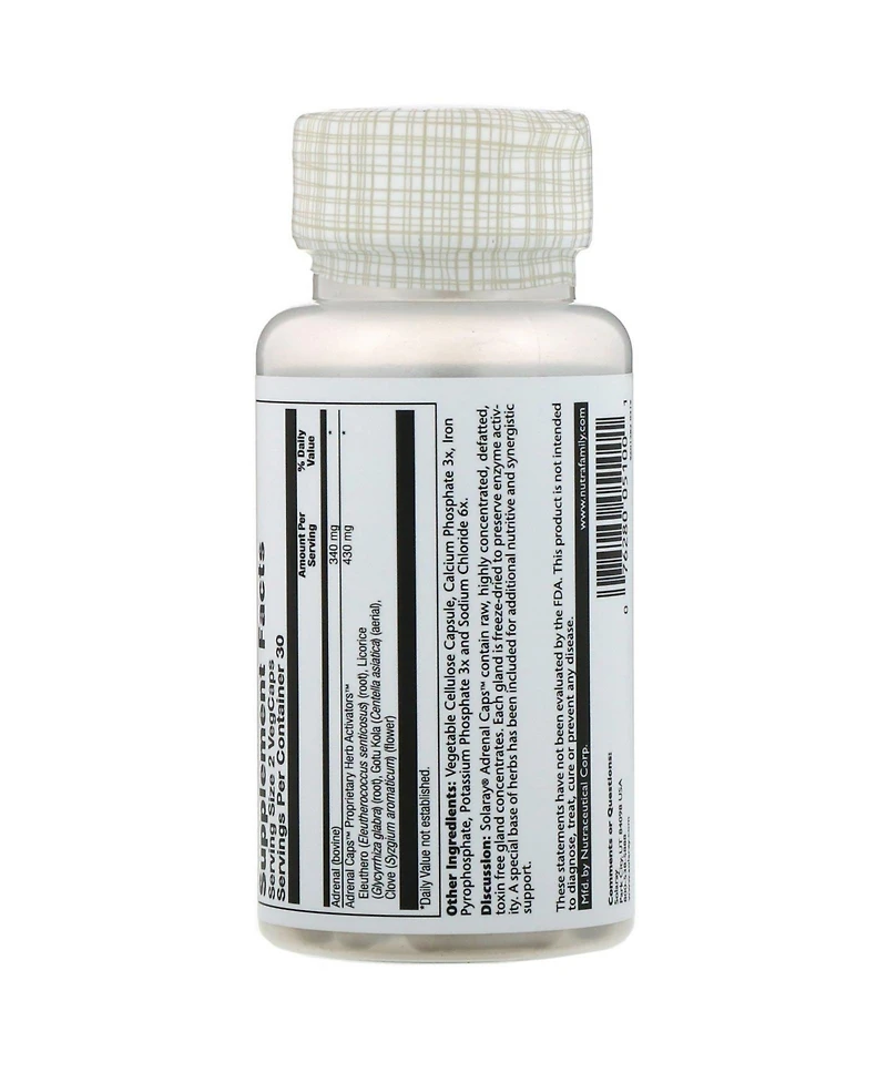 Solaray Freeze-Dried Adrenal Caps with Herb Activators - 60 VegCaps