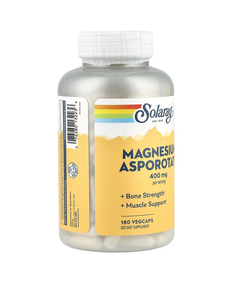 Solaray Magnesium Asporotate - 180 VegCaps (200 mg per Capsule)