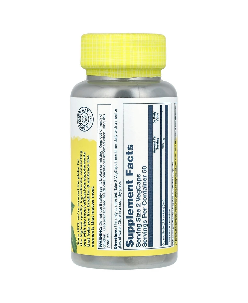 Solaray Nettle - 100 VegCaps (450 mg per Capsule)
