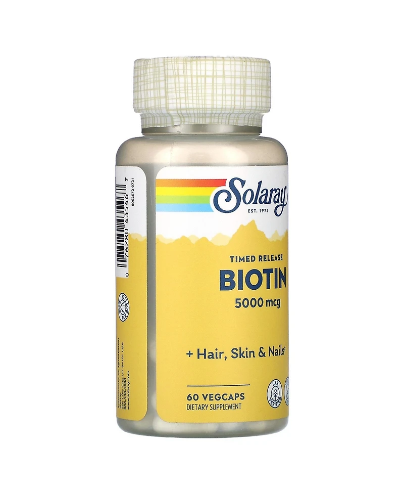 Solaray Biotin 5 000 mcg - 60 VegCaps