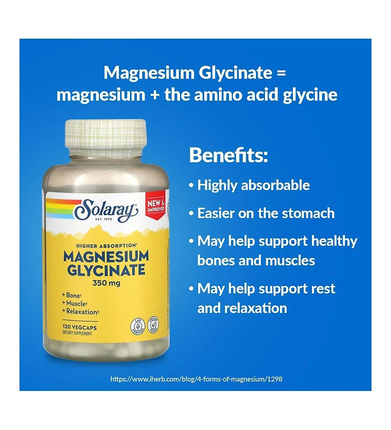 Solaray High Absorption Magnesium Glycinate 350 mg