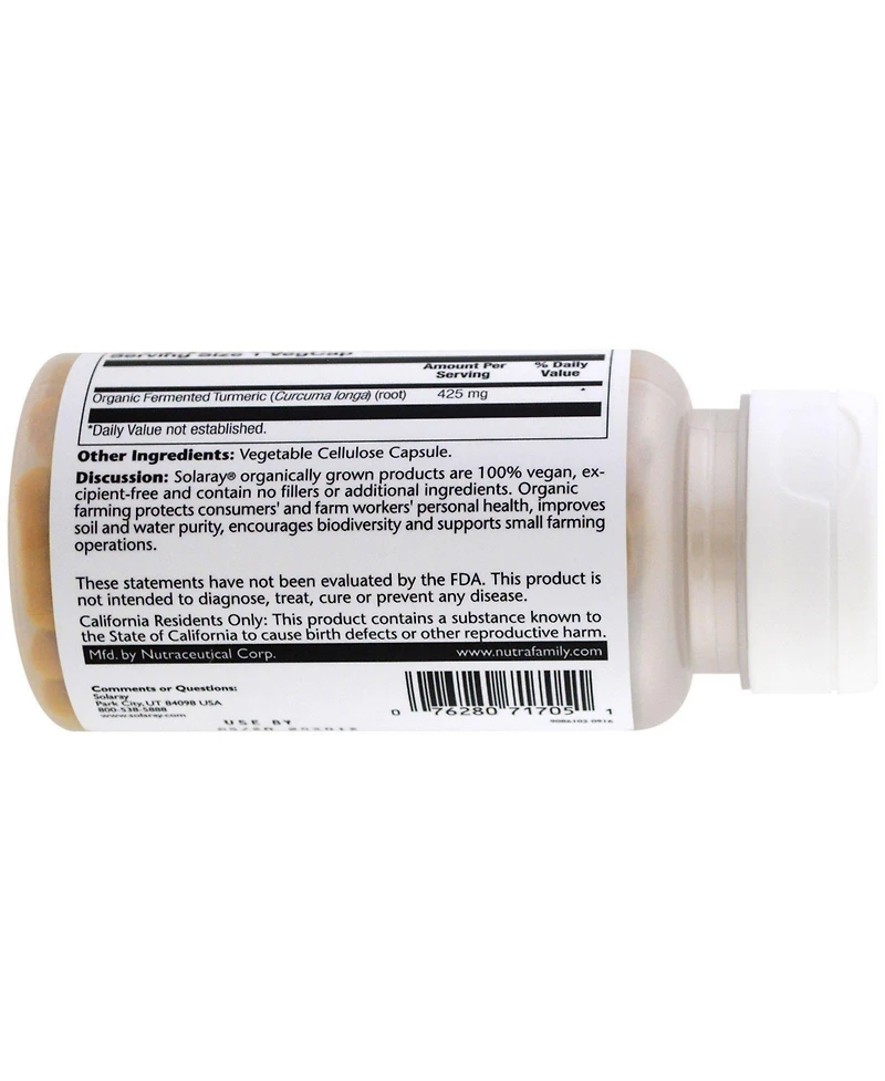 Solaray Fermented Organic Turmeric 425 mg