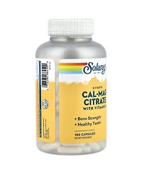 Solaray Cal-Mag Citrate with Vitamin D 2:1 Ratio - 180 Capsules