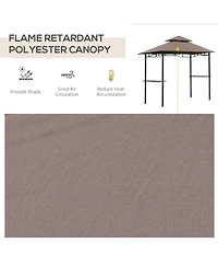Outsunny 8' x 5' Grill Gazebo with Double Roof Bbq Gazebo,