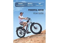 Multijoy Electric Bike for Adults,Upgraded 48V 20Ah Removable Battery,Peak 1000W Powerful Motor,70Mi Long Range,26"x4" Fat Tire,Ul Certified