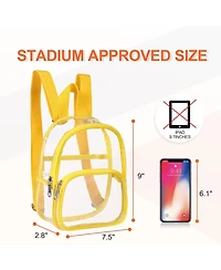 Clear Mini Backpack Stadium Approved for Little Boys & Girls, Transparent Backpack for Concert, Festival, Sport Events
