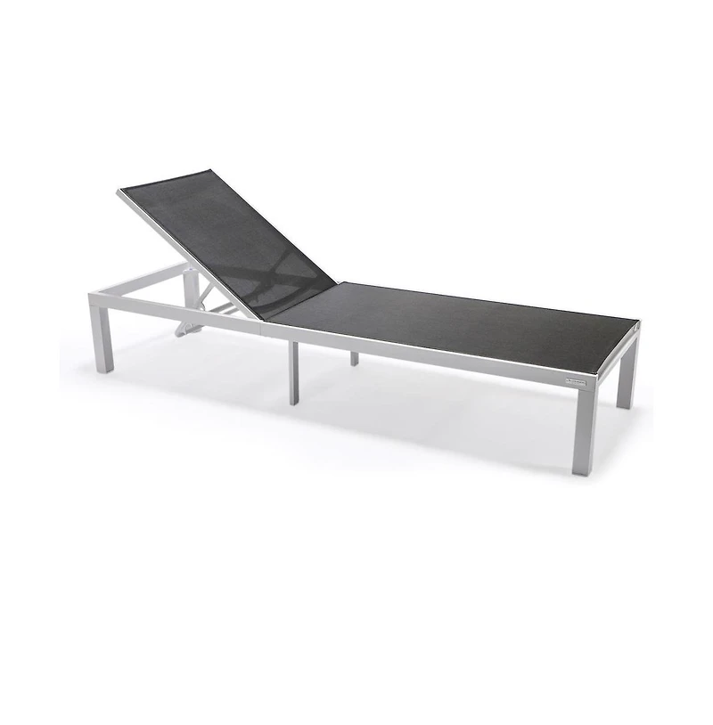 LeisureMod Marlin Patio Chaise Lounge Chair With Aluminum Frame