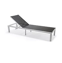 LeisureMod Marlin Patio Chaise Lounge Chair With Aluminum Frame