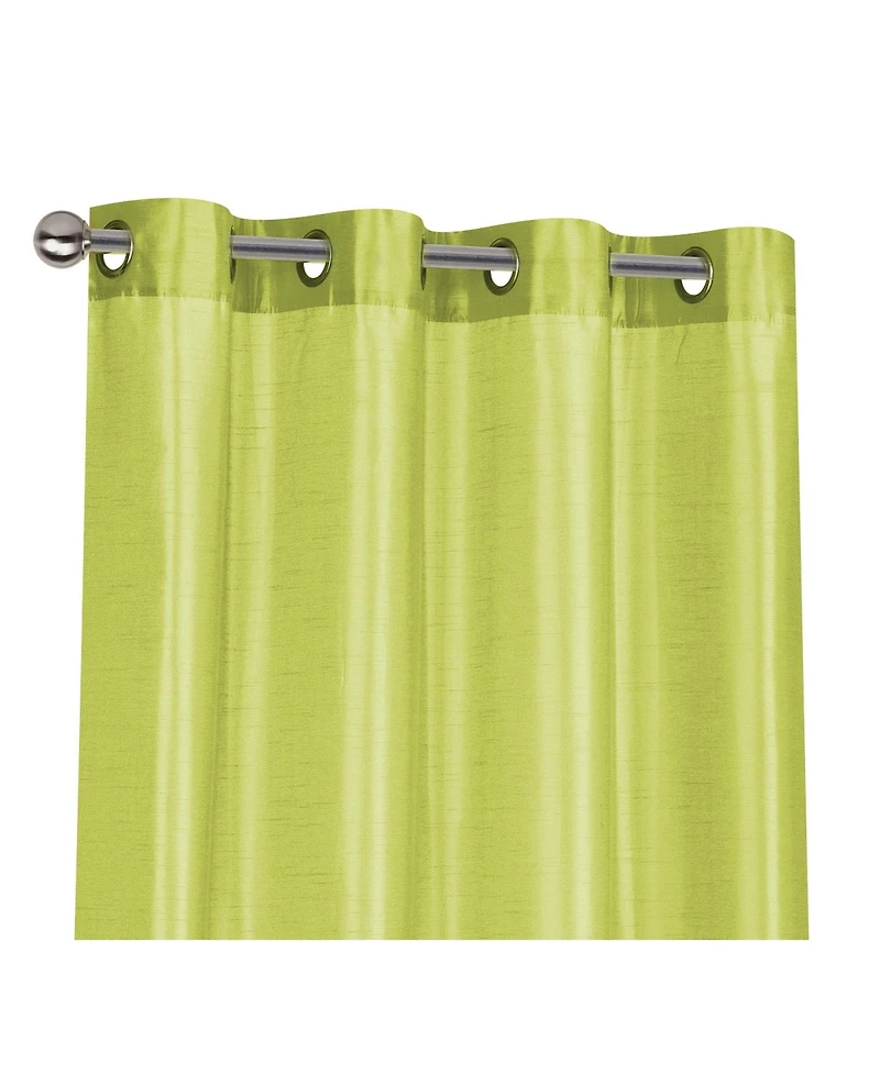 Kate Aurora Artisan Lightweight Transparent Faux Silk Sheer Grommet Single Curtain Panel
