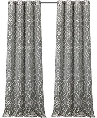 Kate Aurora Living 2 Pack Reversible Geometric Room Darkening Grommet Curtains - 38 in. W x 84 L, Lavender/Purple