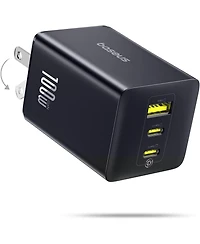 Baseus 100W Usb C Charger Block, 3-Port Foldable Compact Pps Wall Charger, Fast Charging Power Adapter for MacBook Pro/Air, iPad, iPhone 16/15, Galaxy