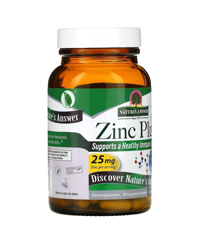 Nature's Answer Zinc Plus 25 mg - 60 Vegetarian Capsules