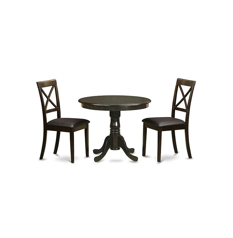 East West Furniture 3 Pc Kitchen Table-Kitchen Table and 2 Dining Chairs