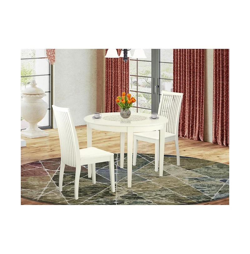 East West Furniture Dining Room Set Linen White