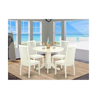 East West Furniture Dining Room Set Linen White