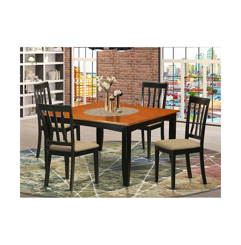 East West Furniture 5 Pc Kitchen Table set-Dining Table and 4 Wood Dining Chairs
