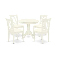 East West Furniture Dining Room Set Linen White