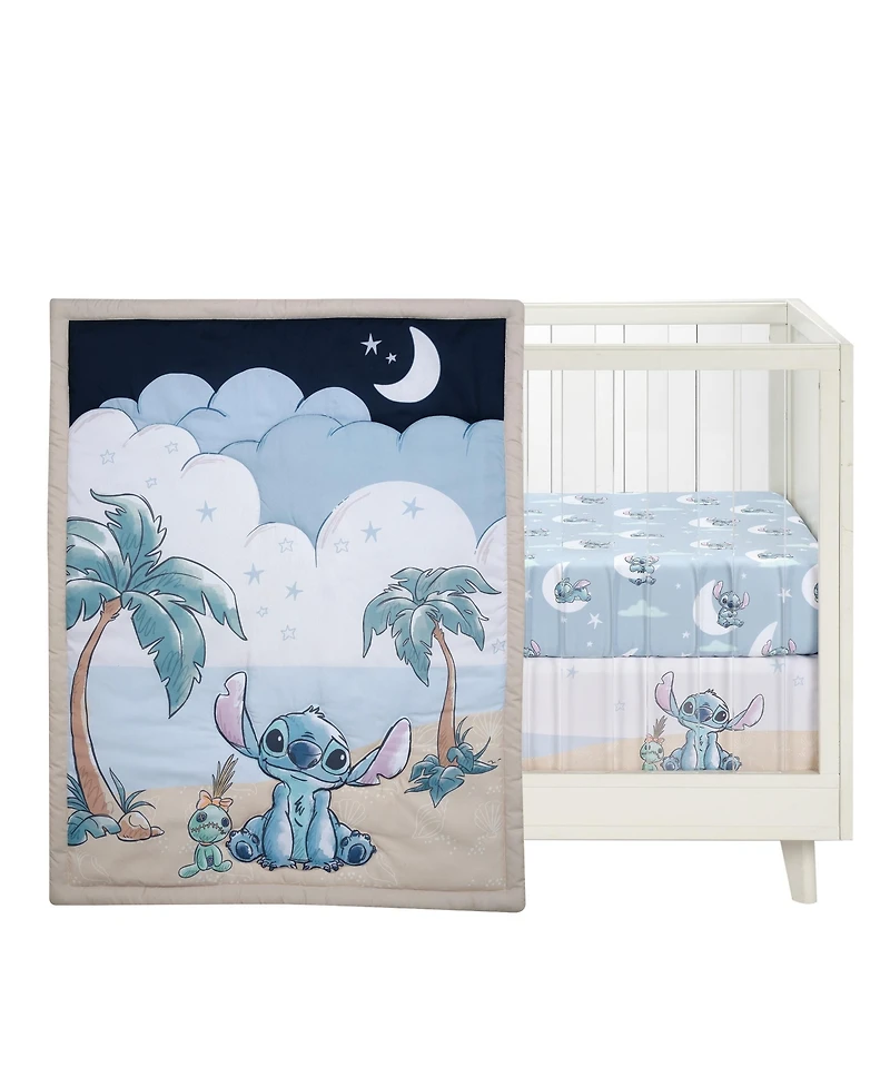 Bedtime Originals Baby Disney Stitch 3-Piece Blue Nursery Crib Bedding Set
