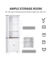 69” Wooden Tall Free Sding Sd Alone Bathroom Linen Tower Storage Cabinet
