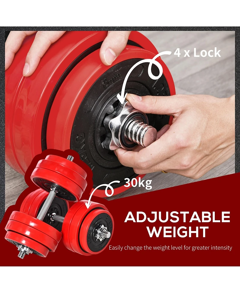 Soozier 66 lb. 2-in-1 Dumbbell Barbell Set Made for Tight Grip