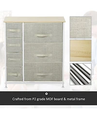 Homcom 7-Drawer Storage Cabinet Organizer Unit with Fabric Bins for Bedroom