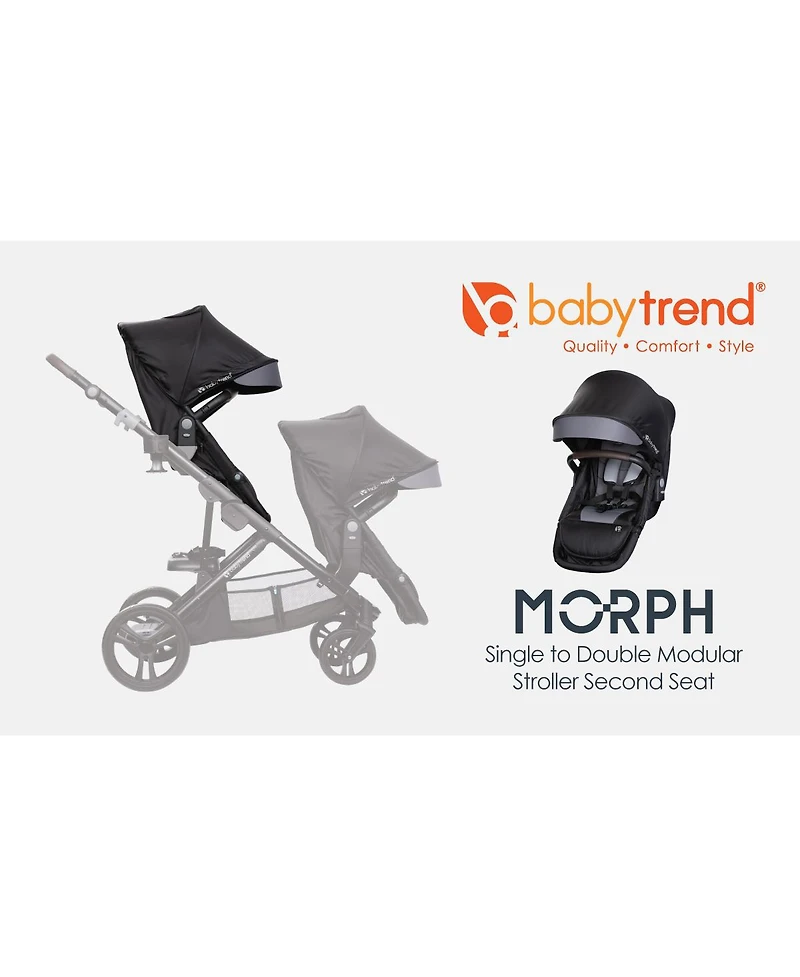 Baby Trend Baby Second Seat for Morph Single to Double Stroller - Dash Grey