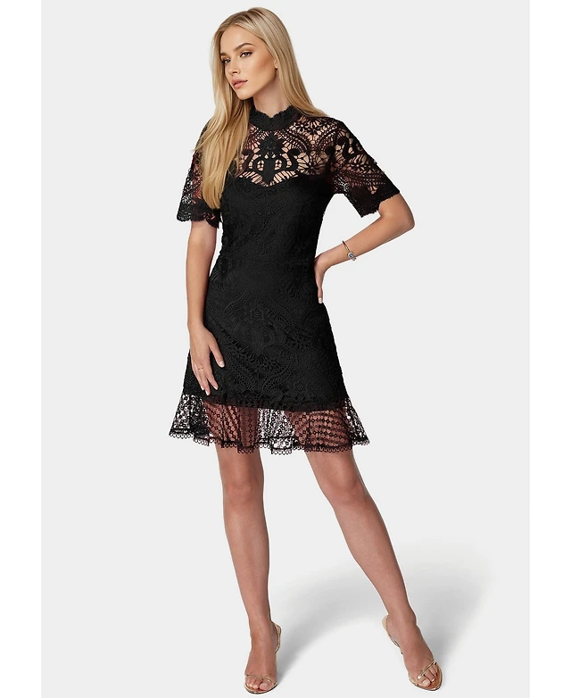 Lace Dress Little Black Cocktail Dress Macys MACY Mini Dress Made Of Black Crepe De Lace Dress Little Black Cocktail Dress Macys MACY Mini Dress Made Of Black Crepe De