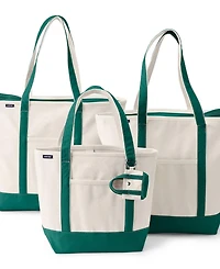 Lands' End 4 Pack Canvas Pocket Tote Bundle