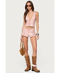 Edikted Women's Elisha Lace Up Halter Top