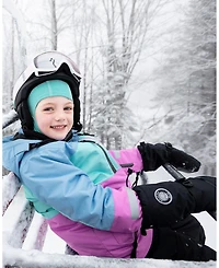 Deux par Toddler Girls Two-Piece Teknik Snowsuit with Colorblocked Jacket and Solid Pant Black - Toddler|Child