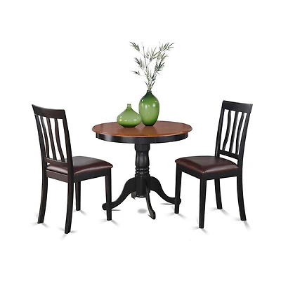East West Furniture 3 Pc Kitchen Table set-breakfast nook with 2 Kitchen Dining Chairs
