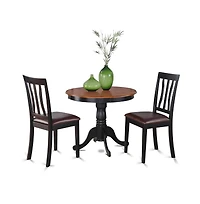 East West Furniture 3 Pc Kitchen Table set-breakfast nook with 2 Kitchen Dining Chairs