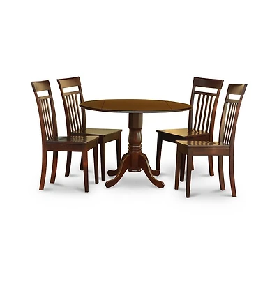 East West Furniture 5 Pc Kitchen nook Dining set-small Table and 4 Dining Chairs