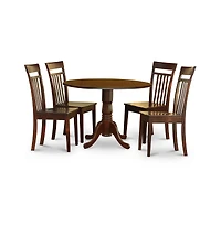 East West Furniture 5 Pc Kitchen nook Dining set-small Table and 4 Dining Chairs