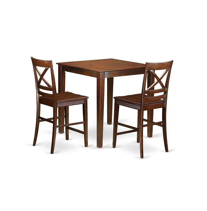 East West Furniture 3 Pc Dining counter height set - counter height Table and 2 Kitchen bar stool