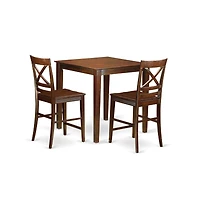 East West Furniture 3 Pc Dining counter height set - counter height Table and 2 Kitchen bar stool