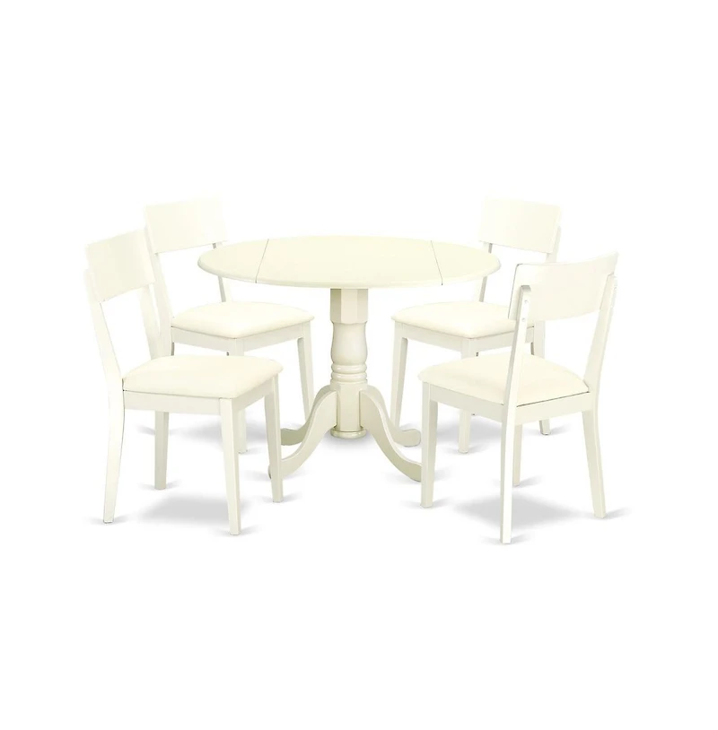 East West Furniture Dining Room Set Linen White